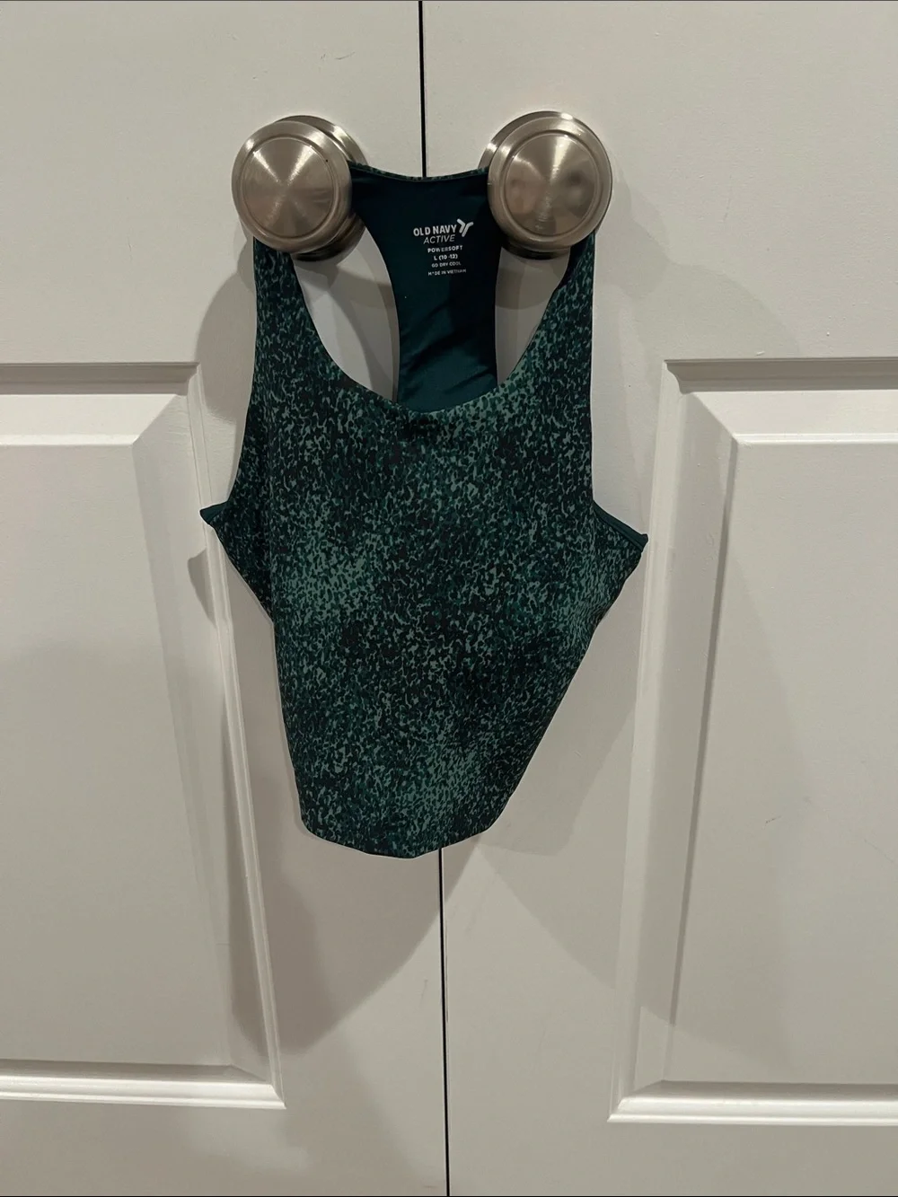 Old Navy Green Speckled Racerback Tank Top